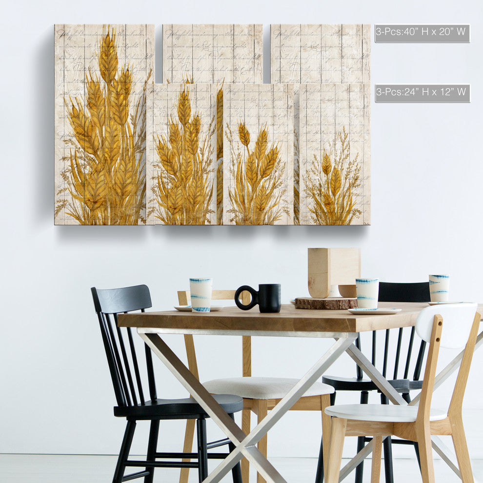 Harvest Wheat 3-Pc Canvas Fall Wall Art Set