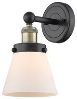 Small Cone 1-Light 7" Sconce, Black Antique Brass Finish, Matte White Shade