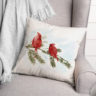 Two Cardinals Branch 2 18x18 Spun Poly Pillow