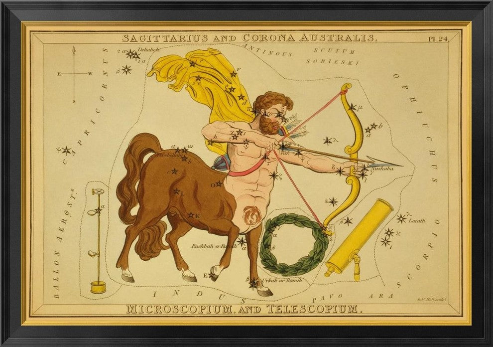 Sagittarius And Corona Australis, Microscopium, and Telescopium, 1825, 40"x28"