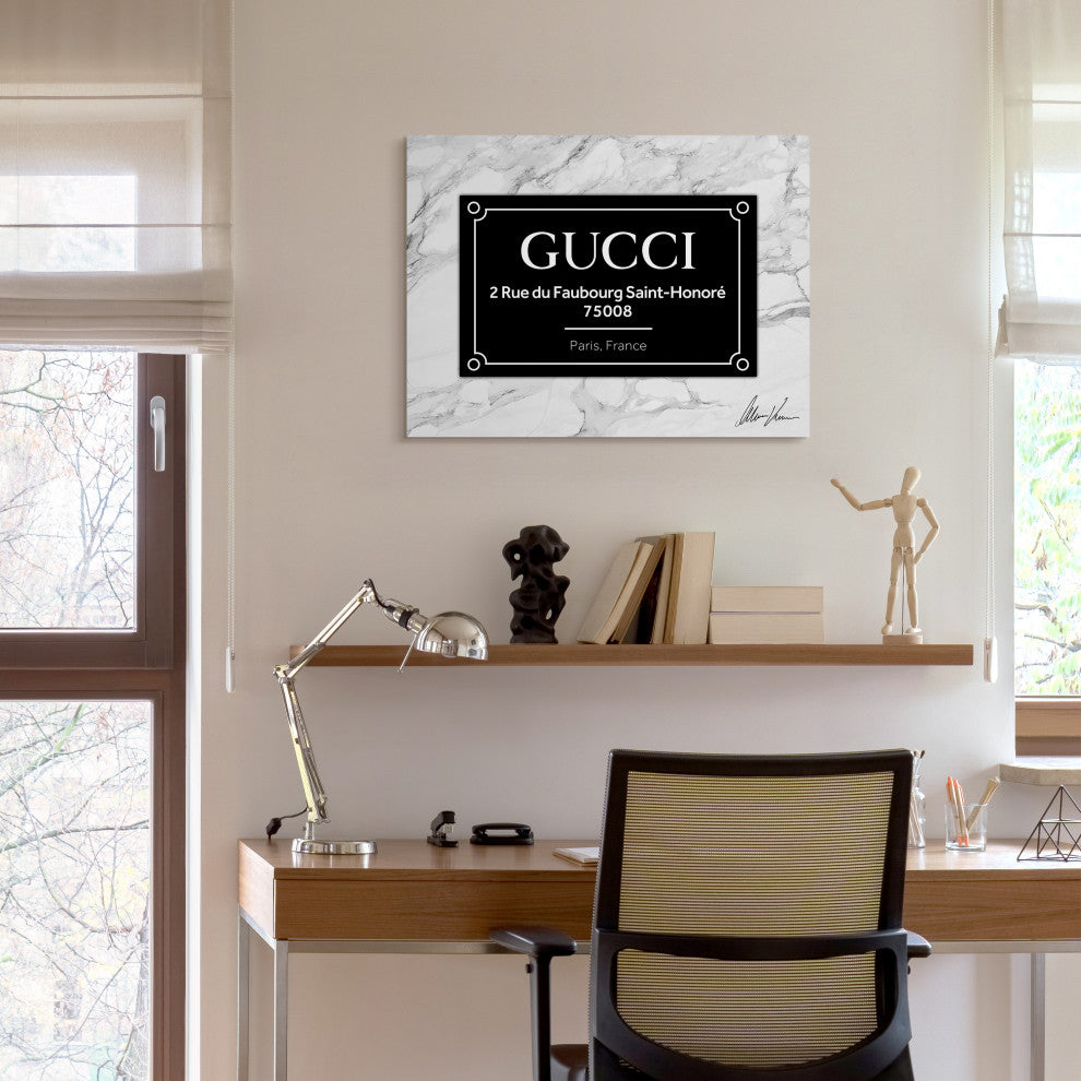 "Prestige G" Frameless Free Floating Reverse Printed Tempered Glass Wall Art