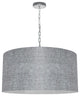 1 Light Large Braxton Polished Chrome Pendant w/ Grey/Clear Shade