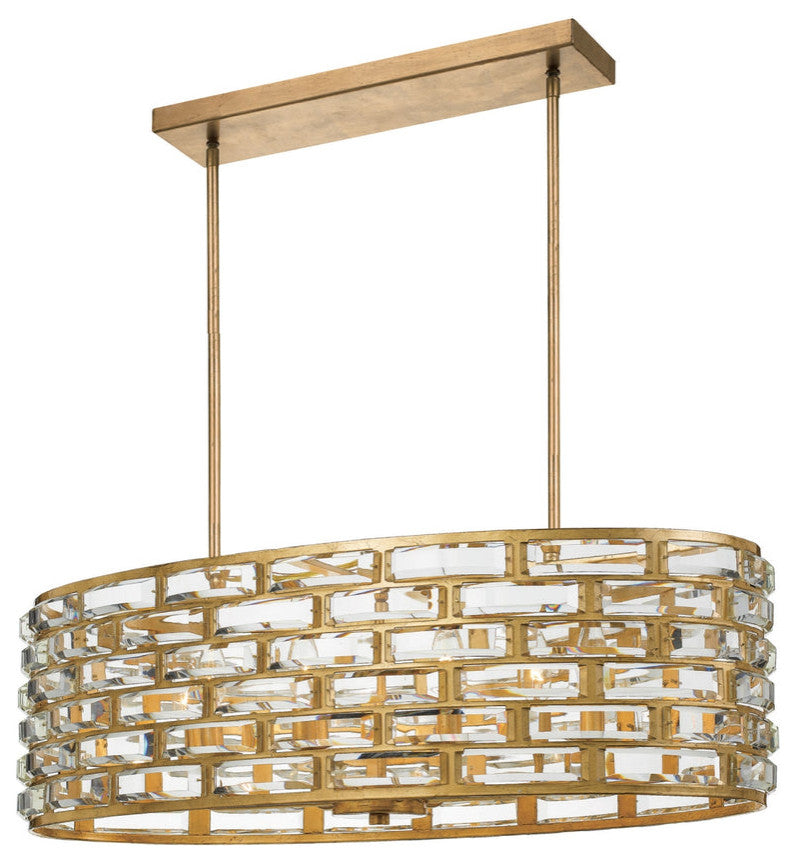Crystorama MER-4869-GA, 8-Light Chandelier, Antique Gold