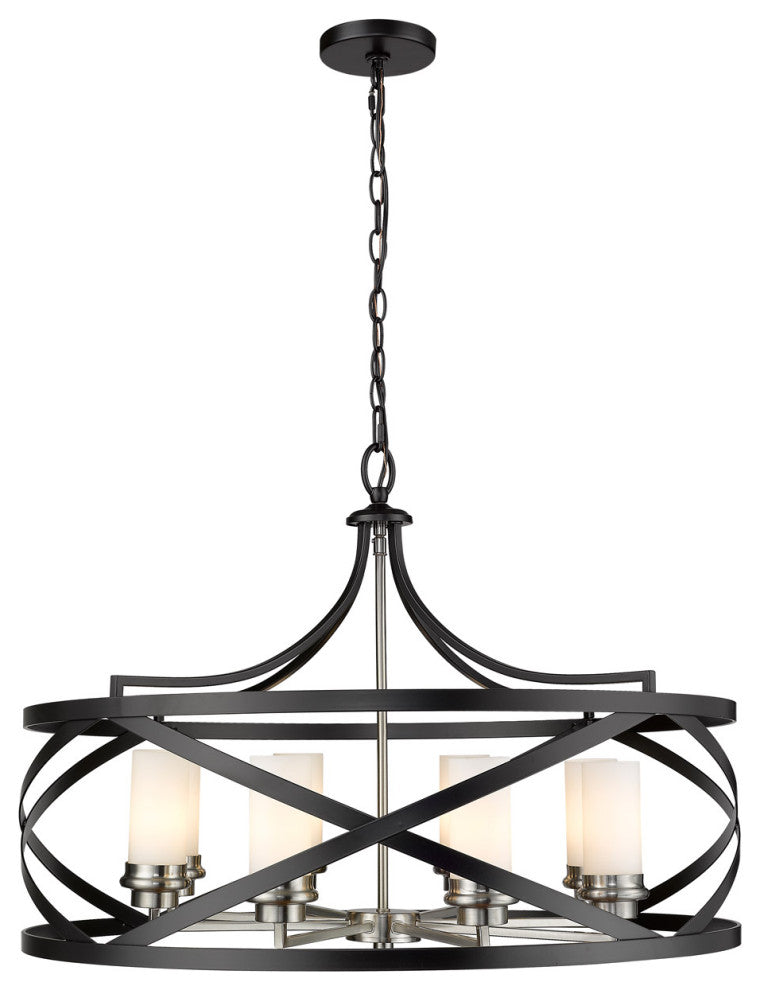 Zlite 481P30-MB-BN 8-Light Pendant, White