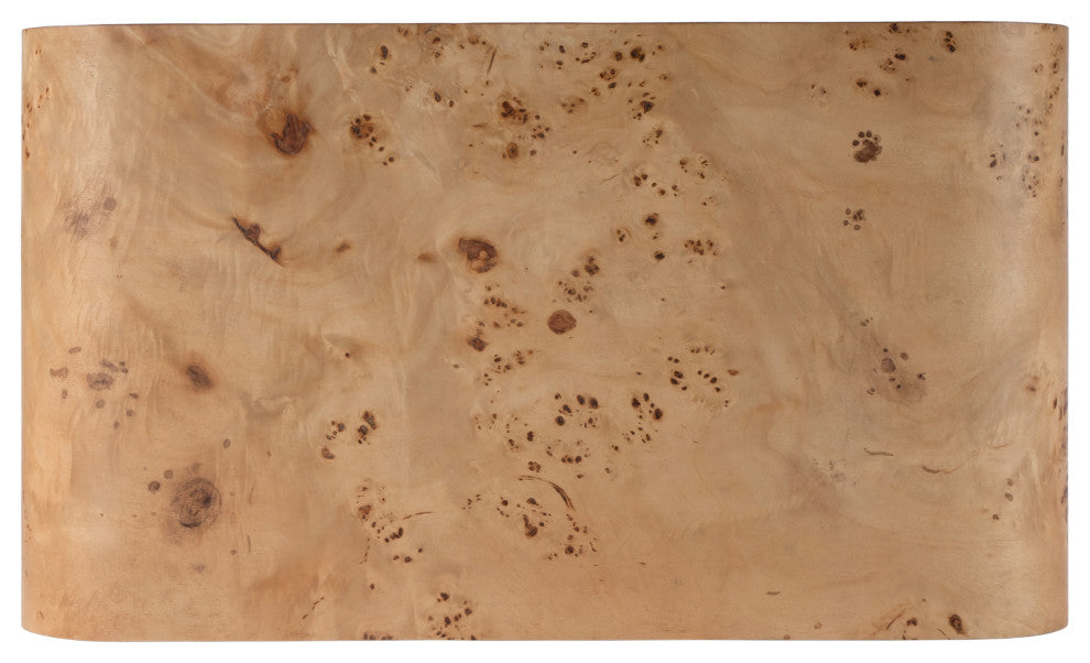 Cora 3 Drawer Burl Wood Curved Chest