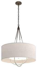 Loop Pendant, Bronze Finish, Sterling Accents, Flax Shade