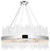 Elegant Lighting 3000D36C Dallas 36" Round Crystal Pendant, Chrome
