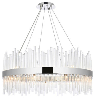 Elegant Lighting 3000D36C Dallas 36" Round Crystal Pendant, Chrome