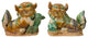 Chinese Color Glaze Ceramic Fu Dog Figure Hvs525, 2-Piece Set