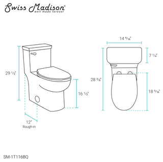 Classe One Piece Toilet with Front Flush Handle 1.28gpf, Bisque