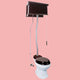 Dark Oak Flat High Tank Toilet with Elongated Bowl and Z-Pipe Renovators Supply