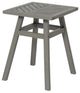 Vincent Outdoor Chevron Side Table - Grey Wash