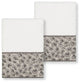 Linum Home Turkish Cotton Spots 2-Piece Embellished Washcloth Set, White