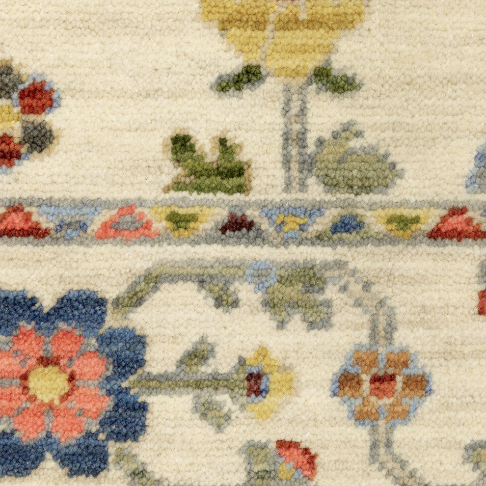 Leoness Floating Floral Indoor Area Rug, Ivory, 2' x 6'
