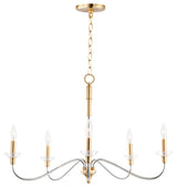 Maxim Lighting Clarion 5-Light Chandelier, Polished Chrome/Brass, 25375CLPCSBR