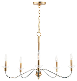 Maxim Lighting Clarion 5-Light Chandelier, Polished Chrome/Brass, 25375CLPCSBR