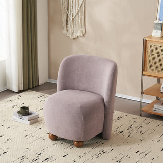 GDF Studio Modern Armless Accent Chair, Polyester, Pine Wood Leg, Purple