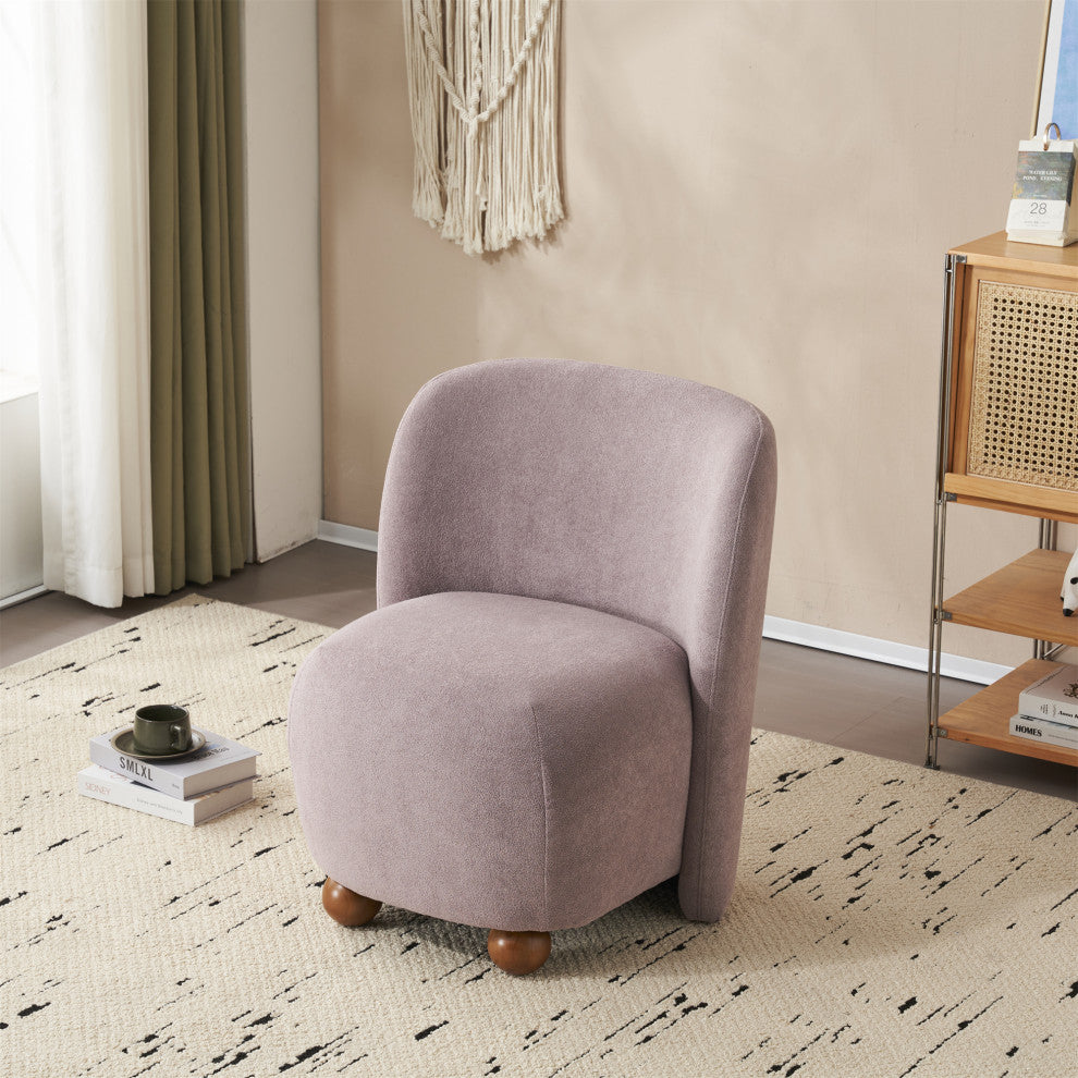 GDF Studio Modern Armless Accent Chair, Polyester, Pine Wood Leg, Purple