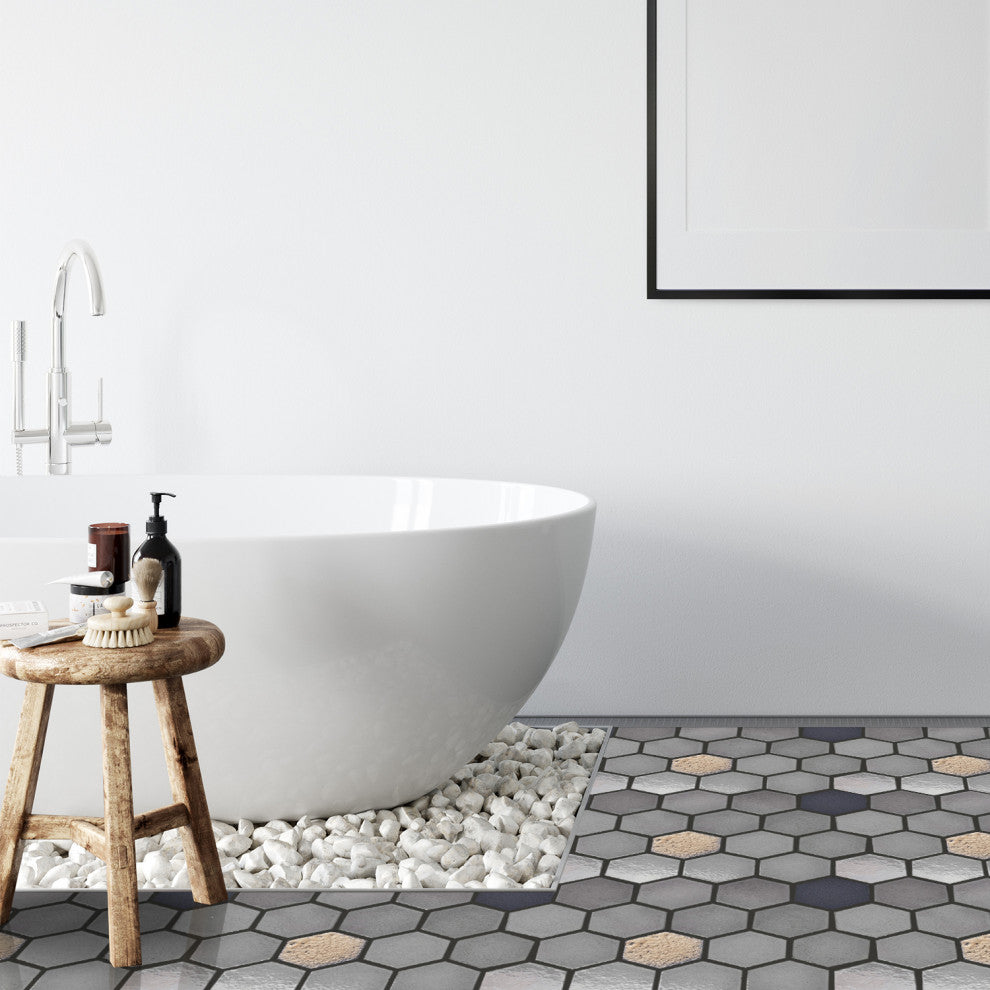 Lugo 12.1x10.43, Gray Lava Stone Mosaic Floor & Wall Tile, 7.83ft/case, Sample