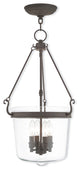 Pendant With Handcrafted Clear Glass, Bronze