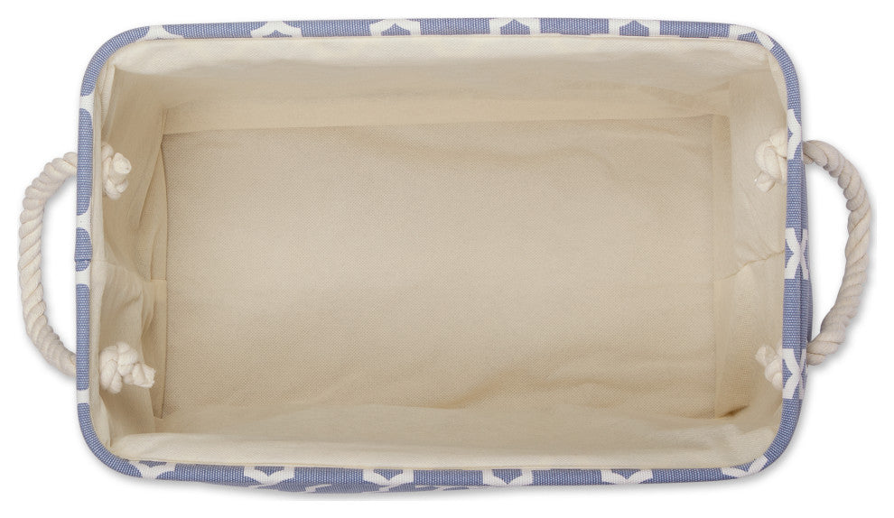 DII Polyester Bin Lattice Stonewash Blue Rectangle Large
