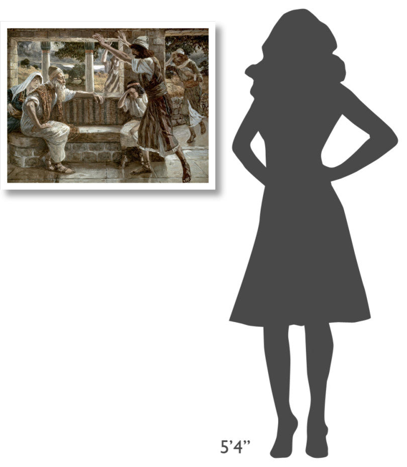 "Job Hears Bad Tidings" Digital Paper Print by James Tissot, 32"x25"