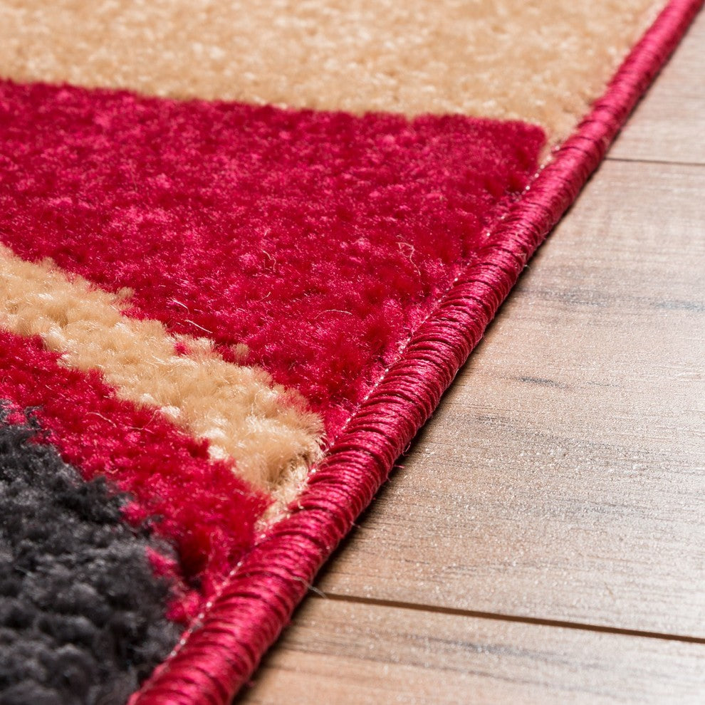 Well Woven Mystic Boombastic Modern Trellis Red 2''x3'' Area Rug