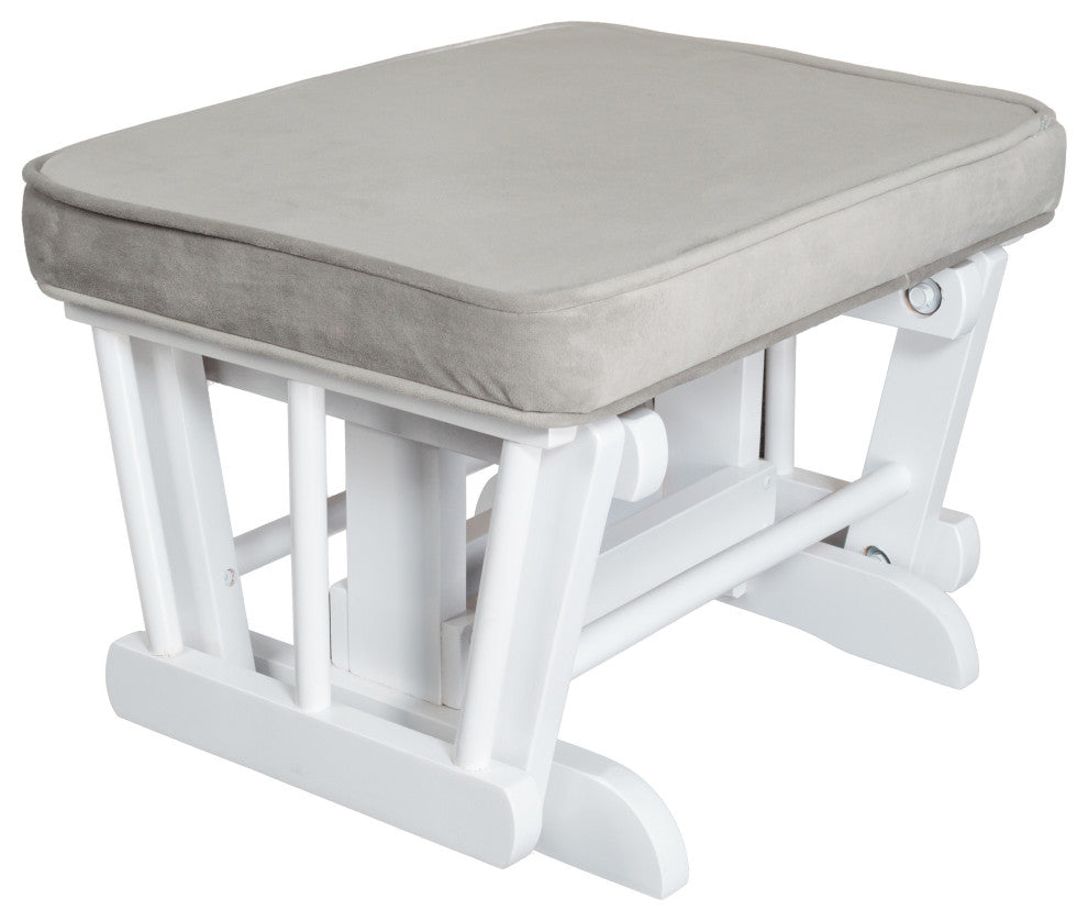 Sleigh Glider with Ottoman, White