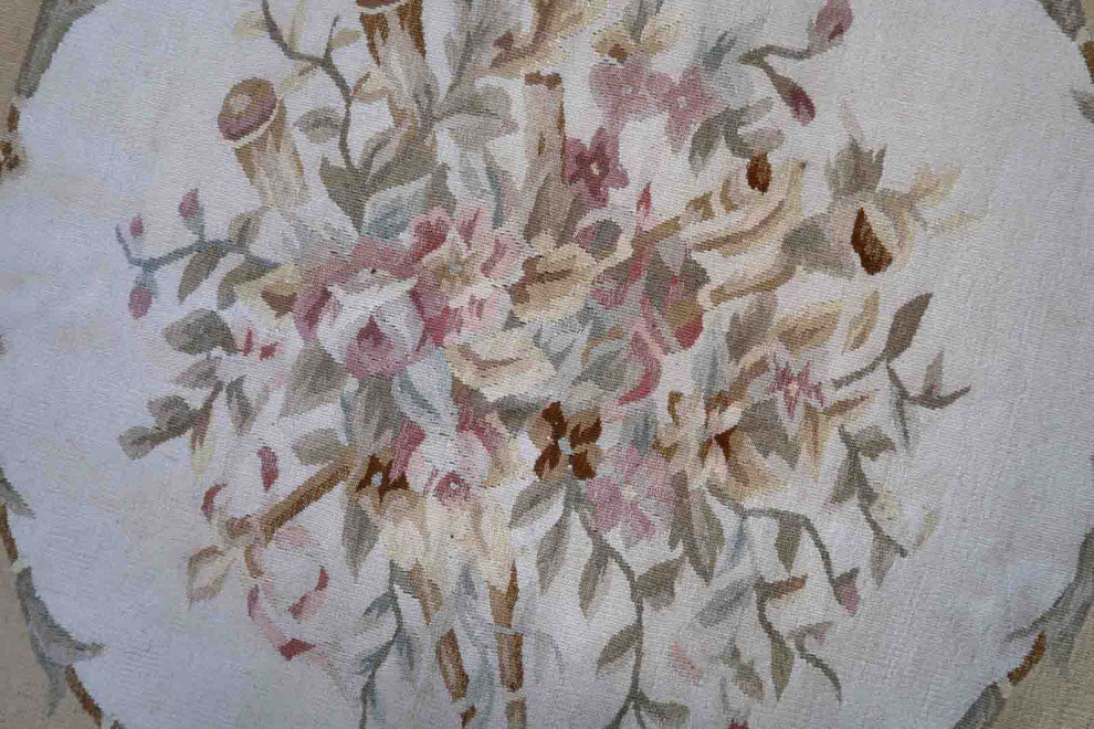Handmade Vintage French Aubusson Rug 8.7'x12', 266cmx367cm, 1970s