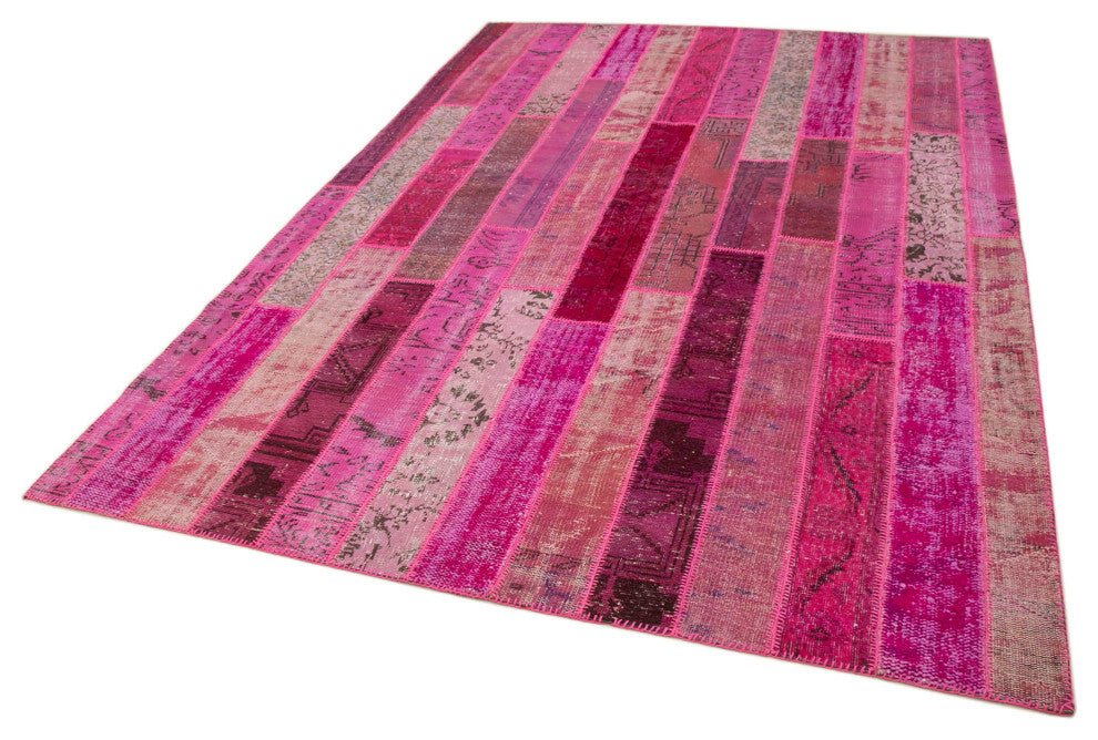 Rug N Carpet - Handwoven Turkish 6' 9" x 10' 0" Contemporary Patchwork Area Rug