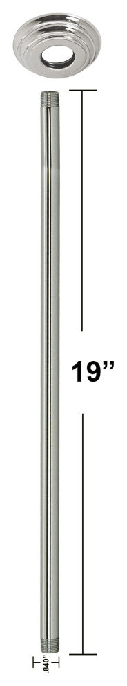 1/2" Ips X 19" Ceiling Mounted Shower Arm With Flange In Oil Rubbed Bronze, Polished Nickel