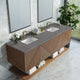 Marcello 72" Double Vanity, Chestnut, Grey Expo