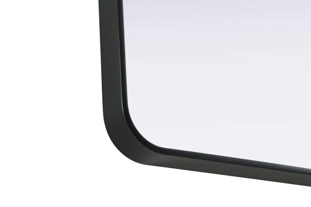 Home Living Contour Metal Rectangle Mirror 36x40, Black