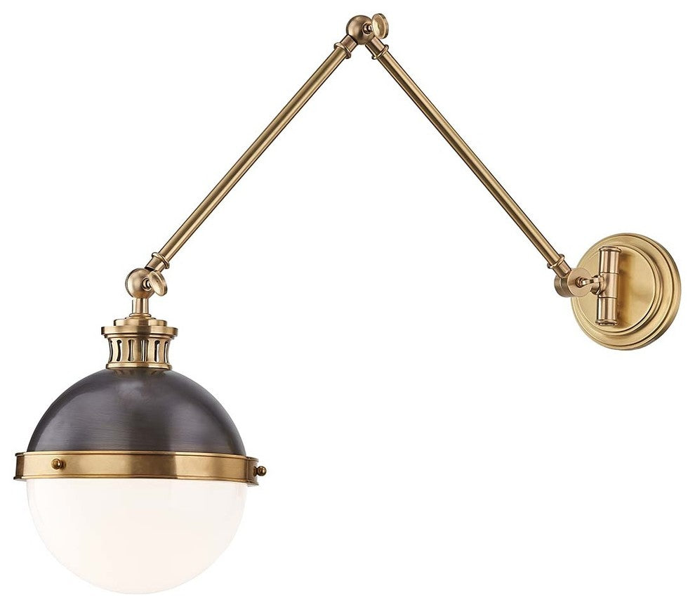 Latham 1-Light Swing Arm Wall Sconce, Antique Distressed Bronze