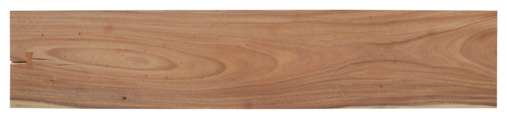 Floating Chamcha Wood Console Table, Acrylic Legs, Brown, Large 84"