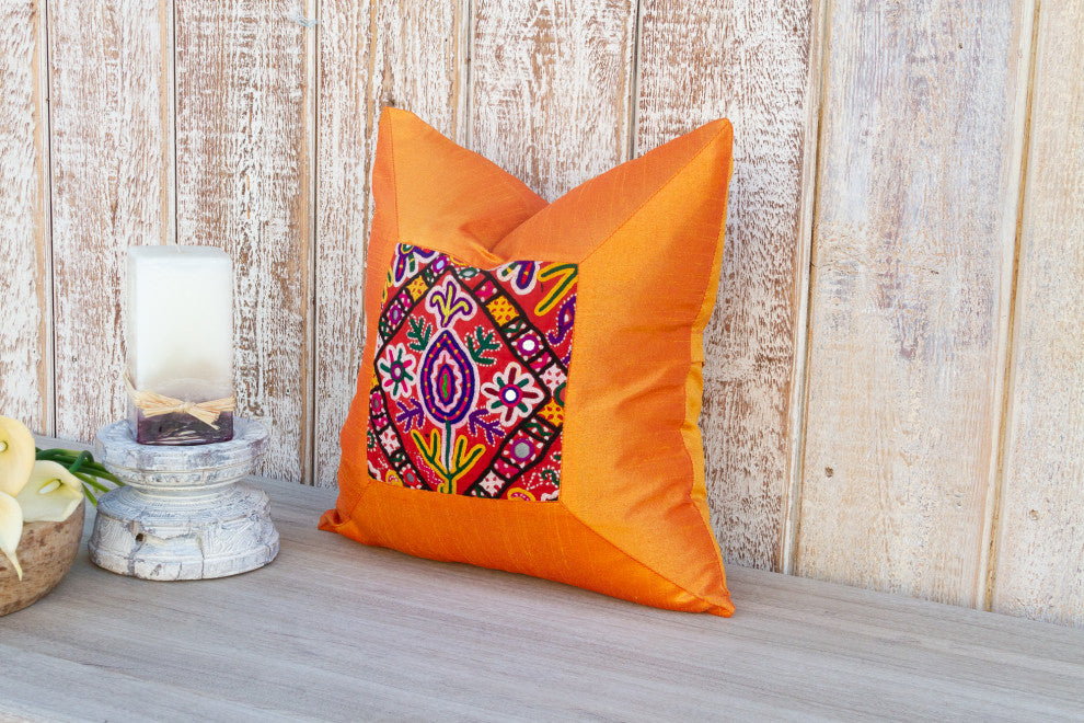 Swra Indian Silk Decorative Pillow