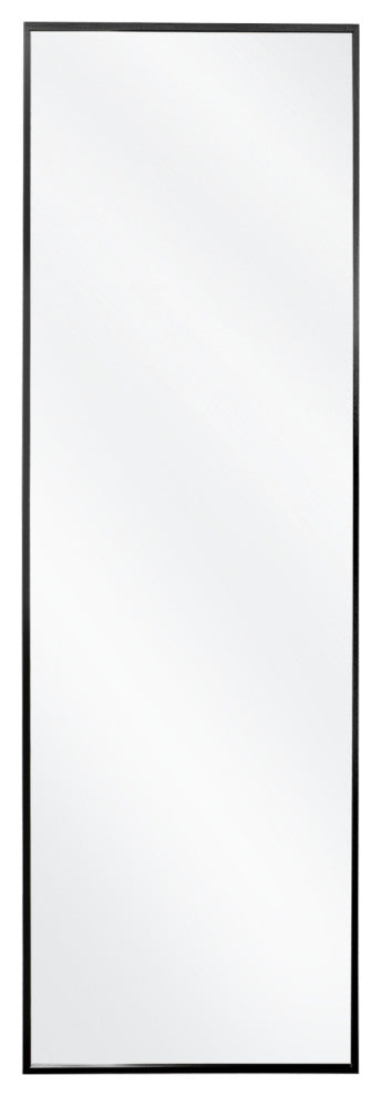 Easly Rectangular Aluminum Alloy Framed Wall Mirror Door Mirror, Black, 16x50