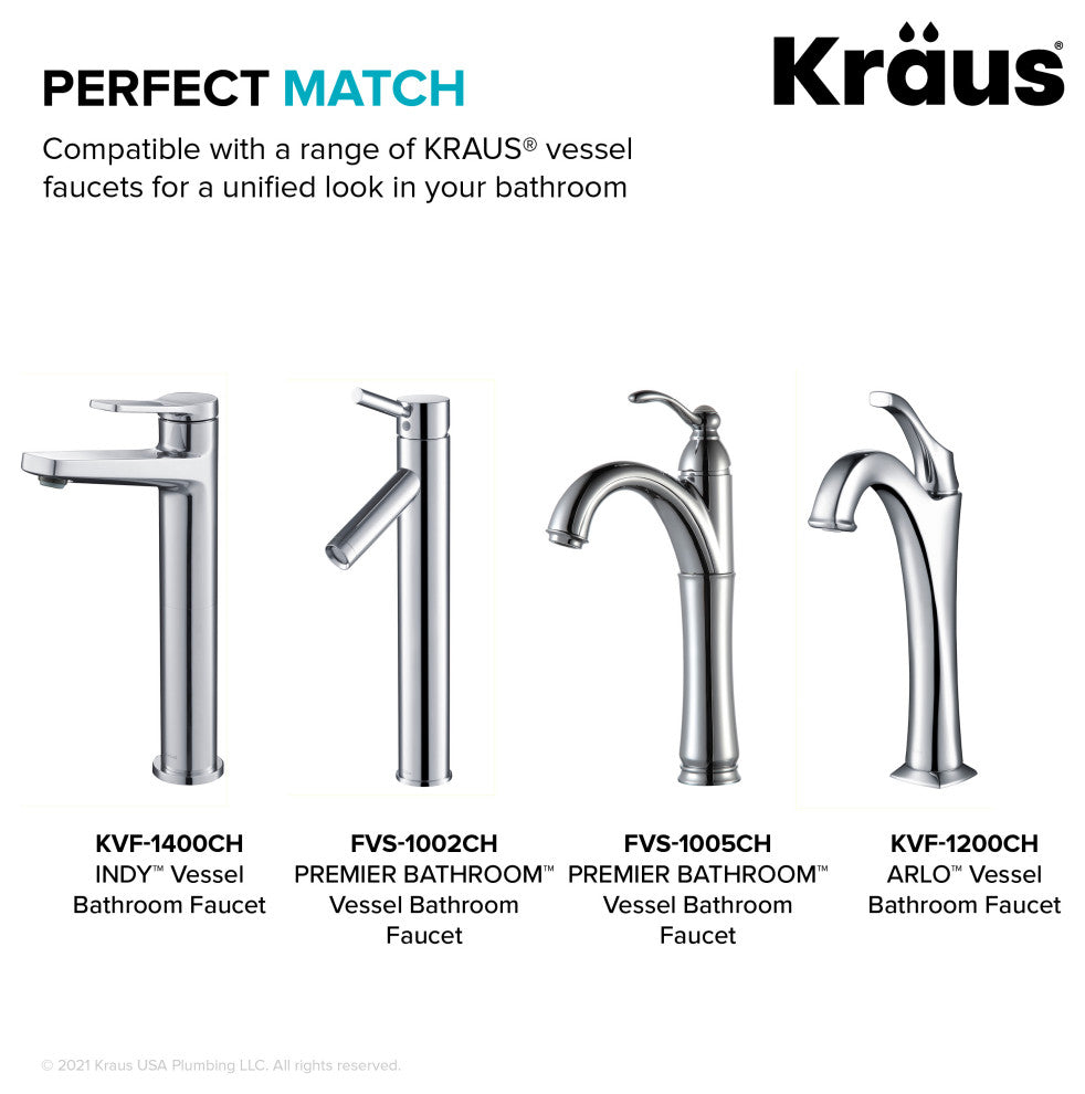 Pop Up Drain With Extended Thread, Chrome