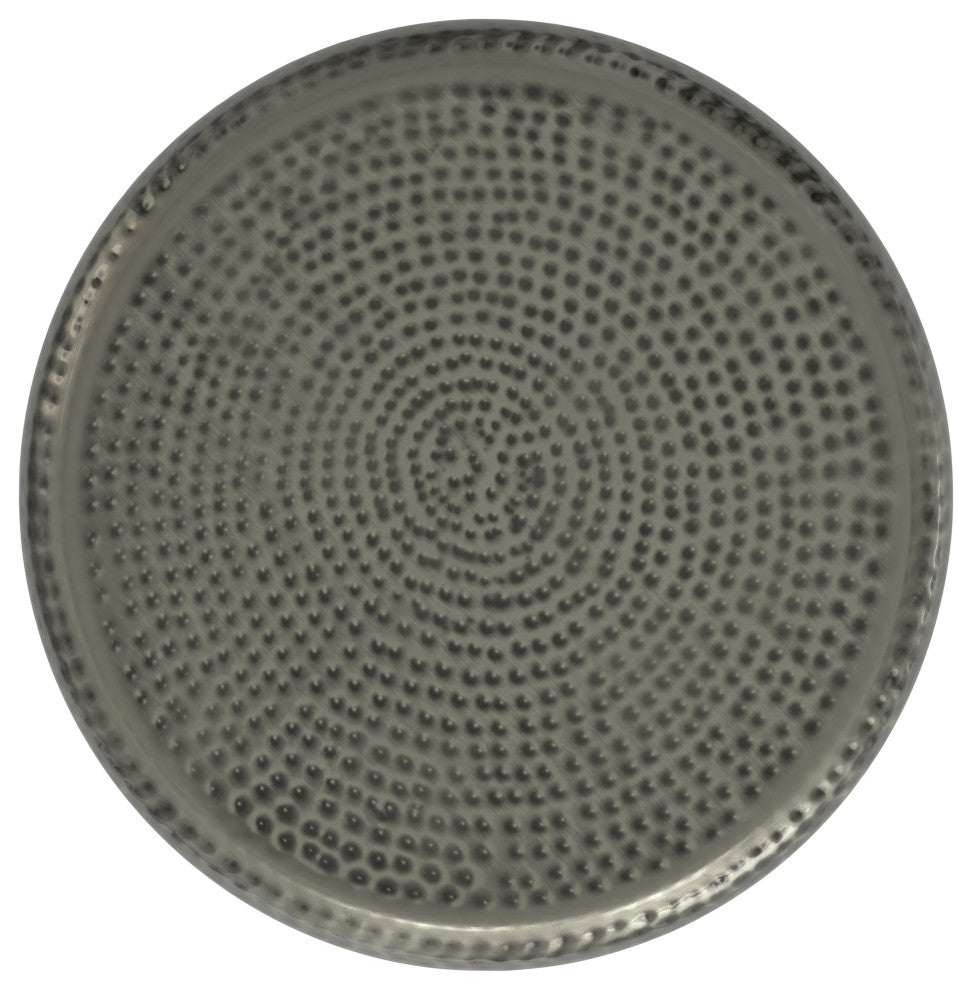 Preston Metal Side Table, Antique Silver