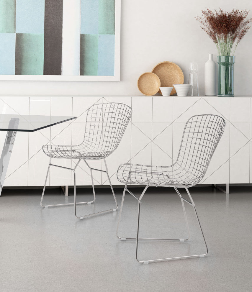 Wire Dining Chair (Set of 2) Chrome