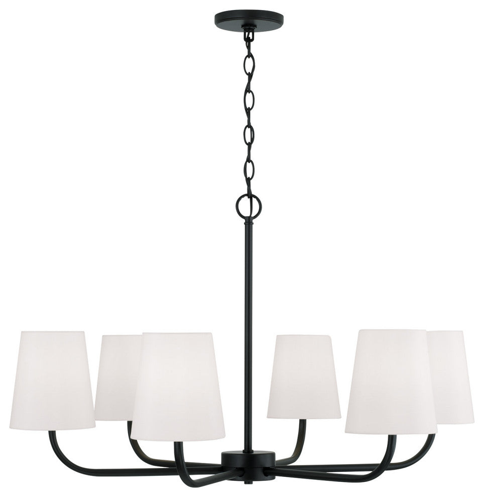 Capital Lighting 449462-706 Brody 6 Light 35"W Chandelier - Matte Black