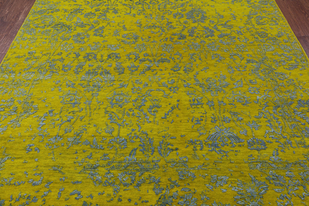 Wool and Silk Modern Hand-Knotted Rug 8' 0" X 9' 11" Q11757