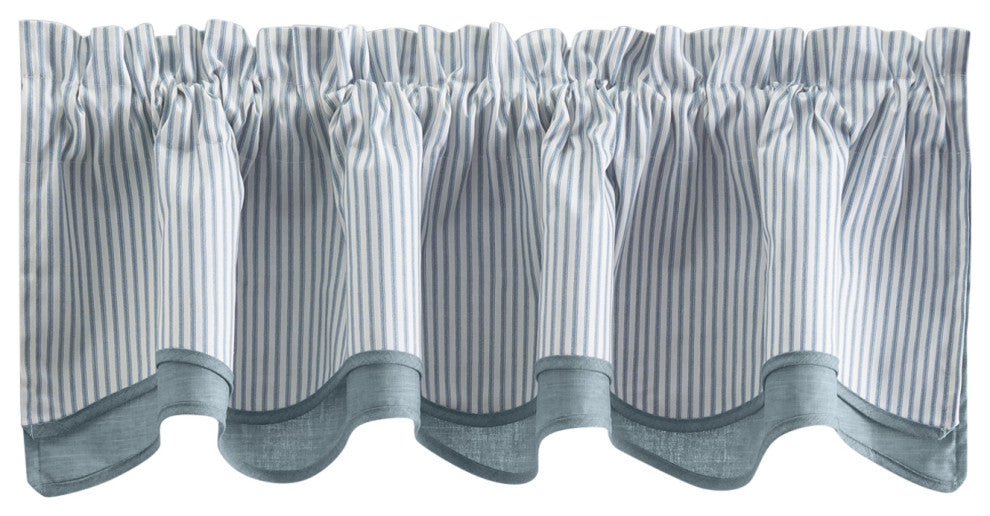 Plaza Stripe 58"x15" Bradford Valance, Blue