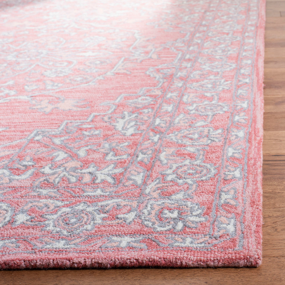 Safavieh Micro-Loop Collection MLP504 Rug, Pink/Ivory, 5' X 8'