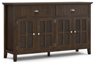 Acadian Solid Wood Large Sideboard Buffet, Brunette Brown