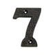 3" Iron Hammered Black Finish Numeral,  7