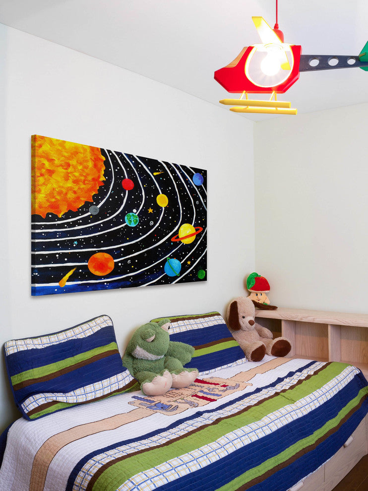 Marmont Hill, "Solar System Black" by Nicola Joyner on Wrapped Canvas, 45x30
