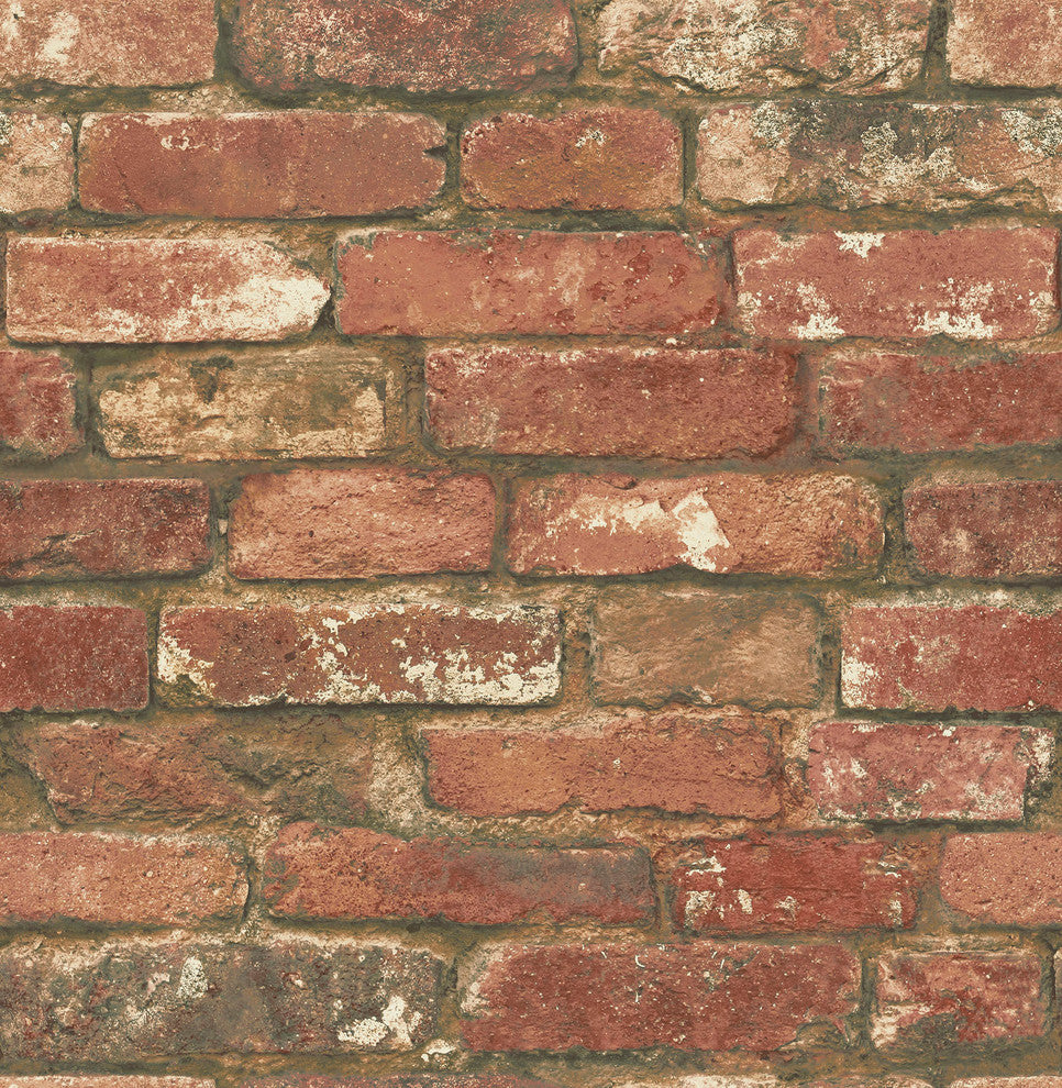 Red Brick Peel and Stick Wallpaper, 4 Rolls