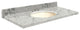 Quartz 25"x19" Vanity Top, Biscuit Bowl, Winter Wonder, 8" Offset