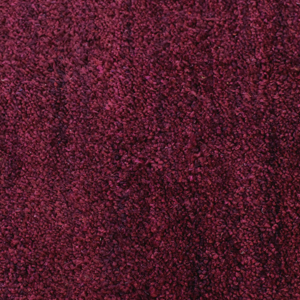 Hand Knotted Loom Silk Mix Area Rug Solid Dark Red, [Square] 10'x10'